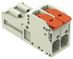 WAGO 831-1202 Pluggable Terminal Block, 7.62 mm, 2 Ways, 20 AWG, 8 AWG, 10 mm², Push In