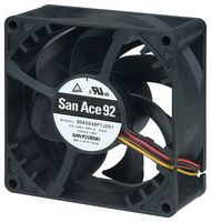 SANYO DENKI 9RA0912P1G001 DC Axial Fan, 12 V, Square, 92 mm, 38 mm, Precision Ball Bearing, 105 CFM
