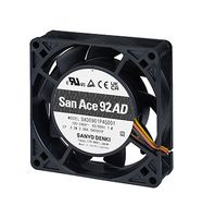 SANYO DENKI 9AD0901P4G001 AC Axial Fan, 100V to 240V, Square, 92 mm, 25 mm, Precision Ball Bearing, 47.3 CFM