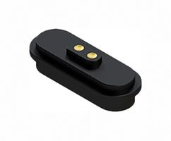 EDAC MPF-VC0-102-2P00-A00 Magnetic Connector, POGO Rectangular, 2 Contacts, Receptacle, Vertical, 2.8 mm, 3 A, Black