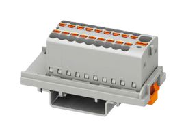 PHOENIX CONTACT 1047454 Panel Mount Barrier Terminal Block, 17.5 A, 500 V, 19 Pole, 9, Push In, 14 AWG