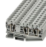 PHOENIX CONTACT 3035328 DIN Rail Mount Terminal Block, Grey, 3 Ways, 24 AWG, 4 AWG, 25 mm², Clamp, 76 A