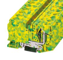 PHOENIX CONTACT 3036194 DIN Rail Mount Terminal Block, Green/Yellow, 2 Ways, 12 AWG, 2 AWG, 35 mm², Clamp