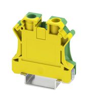 PHOENIX CONTACT 3073830 DIN Rail Mount Terminal Block, Green/Yellow, 2 Ways, 8 AWG, 4 AWG, 25 mm², Screw