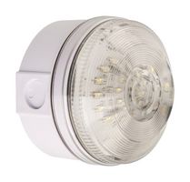 MOFLASH SIGNALLING LED195-02WH-05 Beacon, Transparent, Continuous/Flashing, 30 V, IP65, 104 mm Dia, 73 mm H, -25 to 55 °C