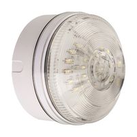 MOFLASH SIGNALLING LED195-01WH-SB-05 Beacon, Transparent, Continuous/Flashing, 20 V, IP65, 104 mm Dia, 65 mm H, -25 to 55 °C