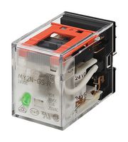 OMRON INDUSTRIAL AUTOMATION MY4IN-D1-GS-R DC24 Power Relay, 4PDT, 24 VDC, 6 A, MY Series, Socket, Latching