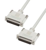 L-COM CS2N25MM-6 Computer Cable, D Subminiature Plug, 25 Way, D Subminiature Plug, 25 Way, 6 ft, 1.8 m, Light Grey