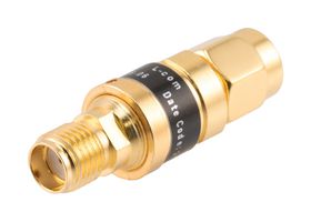 L-COM LCAT1006-06 RF Fixed Attenuator, SMA Plug to SMA Jack, 6 dB, DC to 18GHz, 2 W, 50 ohm, Brass