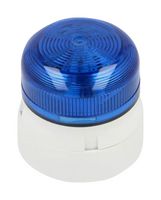 KLAXON QBS-0303 Beacon, Flashing/Steady, Blue, 30 mA, 10 to 30 VDC, IP65, -20 to 60 °C, 81 mm H, 85 mm Lens