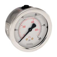 NOSHOK 25-200-100-INH2O-VAC Pressure Gauge, Bottom Connection, 100 Inch-H2O, 1/4" NPT, 2-1/2" Gauge, Steel