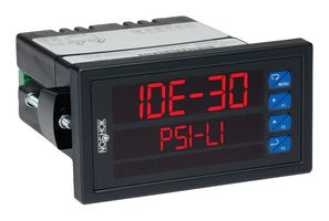 NOSHOK IDE30-A-2-2-3 Panel Meter, 6 Digit, 15.24 mm H, Current/Voltage, 12 to 24 V, -40 to 65 °C, IDE30 Series