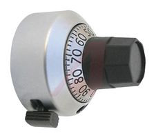 BOURNS H-22-6M Turns Counting Dial, Satin Chrom, 15 Turn, 6mm Shaft Dia, H-22 Series