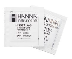 HANNA INSTRUMENTS HI-95771-03 Total Chlorine UHR Reagent, Liquid, Packet, HI-95771 Series, 300 Tests