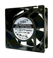 ADDA AD06012EB257B01(00P) DC Axial Fan, 12 V, Square, 60 mm, 25.25 mm, Ball Bearing, 47.744 CFM