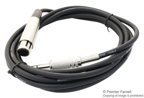 PRO SIGNAL SVC682-3M Audio / Video Cable Assembly, XLR Plug, 3 Way, 6.35mm (1/4") Stereo Jack Plug, 9.8 ft, 3 m, Black