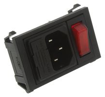 ARCOLECTRIC / BULGIN LIMITED BZV01/Z0000/02 Un-Filtered IEC Power Entry Module, IEC C14, General Purpose, 10 A, 250 VAC, 1-Pole Switch