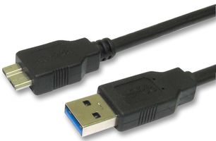 PRO SIGNAL CAC250046 USB Cable, Type A Plug to Micro Type B Plug, 1 m, 3.28 ft, USB 3.0, Black