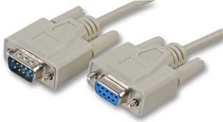 PRO SIGNAL PSG90337 Computer Cable, D Subminiature Plug, 9 Way, D Subminiature Socket, 9 Way, 6.6 ft, 2 m, Grey