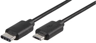 PRO SIGNAL PSG91207 USB Cable, Type C Plug to Micro Type B Plug, 1 m, 3.28 ft, USB 2.0, Black