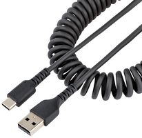 STARTECH R2ACC-50C-USB-CABLE USB Cable, 20in (50cm) USB A to C Charging Cable, Heavy Duty Coiled USB 2.0 A to USB-C, M/M