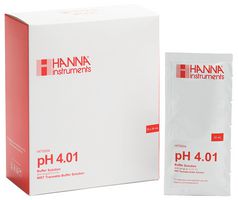 HANNA INSTRUMENTS HI-70004P Calibration Solution, 4.01 pH @ 25°C, Liquid, Sachet, 20 ml