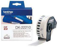 BROTHER DK22210 Label Printer Tape, Continuous Paper, White, 30.5 m