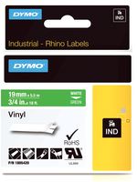 DYMO 1805420 TAPE VINYL WHITE ON GREEN 19MM