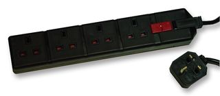 PERMAPLUG EXS13/42 BLACK POWER OUTLET STRIP 4 OUTLET 2M 240V