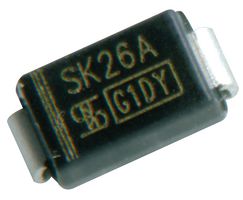 TAIWAN SEMICONDUCTOR SK26A Schottky Rectifier, Miniature, 60 V, 2 A, Single, DO-214AC (SMA), 2 Pins, 700 mV