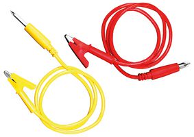 SUPER ROD SRR1R2 Test Lead Set, Test Clip, Test Tip Probe, Red, Yellow, 750 mm
