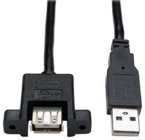 EATON TRIPP LITE U024-06N-PM USB CABLE, 2.0 TYPE A PLUG-RCPT, 6"
