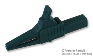 MUELLER ELECTRIC BU-65-5. ALLIGATOR CLIP, 19MM, GREEN, 30A, 4MM PL