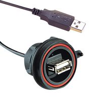 ARCOLECTRIC / BULGIN LIMITED PX0844/A/0M50/A USB CABLE, 2.0 A PLUG-RCPT, 19.7"