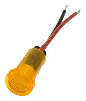 DIALIGHT 655-1304-103F PANEL INDICATOR, YELLOW, 24V, WIRE LEAD