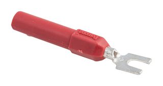 POMONA 3744A-2. SPADE LUG TO BANANA JACK, 15A, RED
