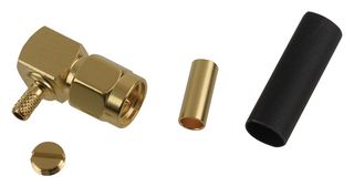 AMPHENOL RF 132123. RF/COAXIAL, SMA PLUG, R/A, 50 OHM, CRIMP