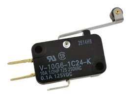 ARATAS (FORMERLY OMRON COMPONENTS) V-10G6-1C24-K MICROSWITCH, ROLLER LEVER SPDT 10A 250V