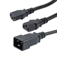 L-COM C20-C132-15-6F SPLIT PWR CORD, IEC C20-IEC C13, 15A, 6