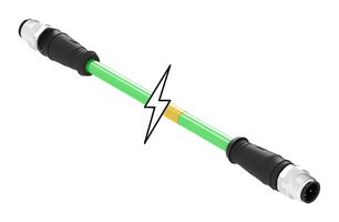 MOLEX 120108-8303 SENSOR CORD, 4P M12 PLUG-PLUG, 19.7"