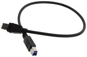 L-COM U3A00029-05M USB CABLE, 3.0 A PLUG-B PLUG, 19.7"