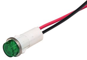 VCC / VISUAL COMMUNICATIONS COMPANY 1092QC5-125VAC PANEL INDICATOR, 12.7MM, GREEN, 125VAC